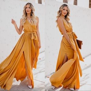 VICI Diana Sleeveless Maxi Dress - Mustard